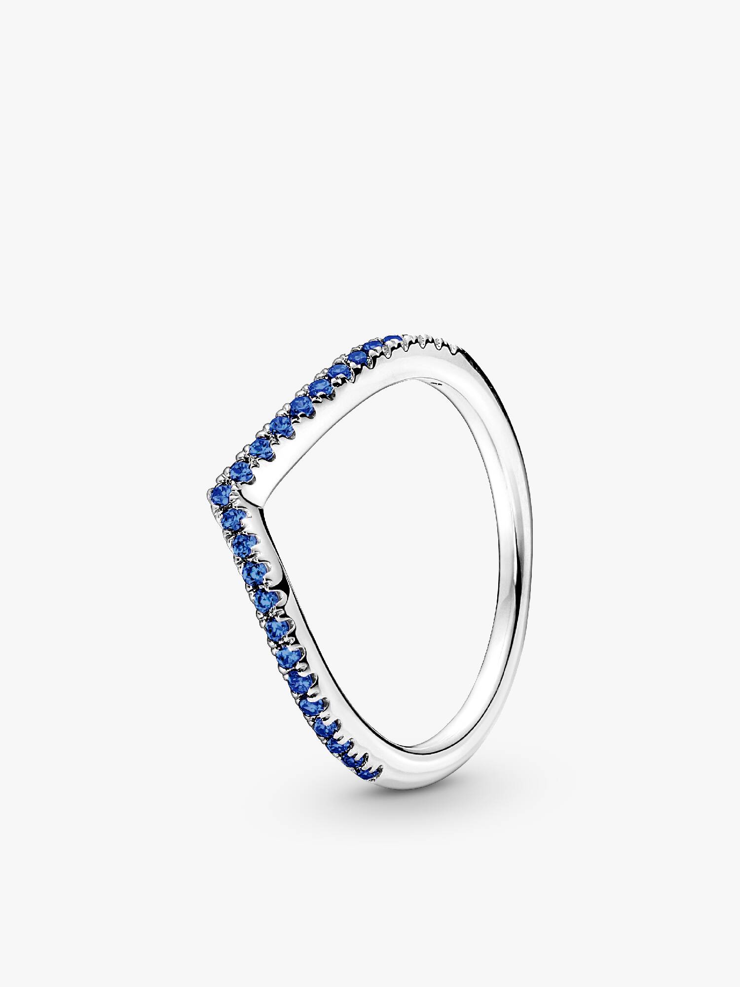 Pandora Timeless wishbone-ring med blå stenar