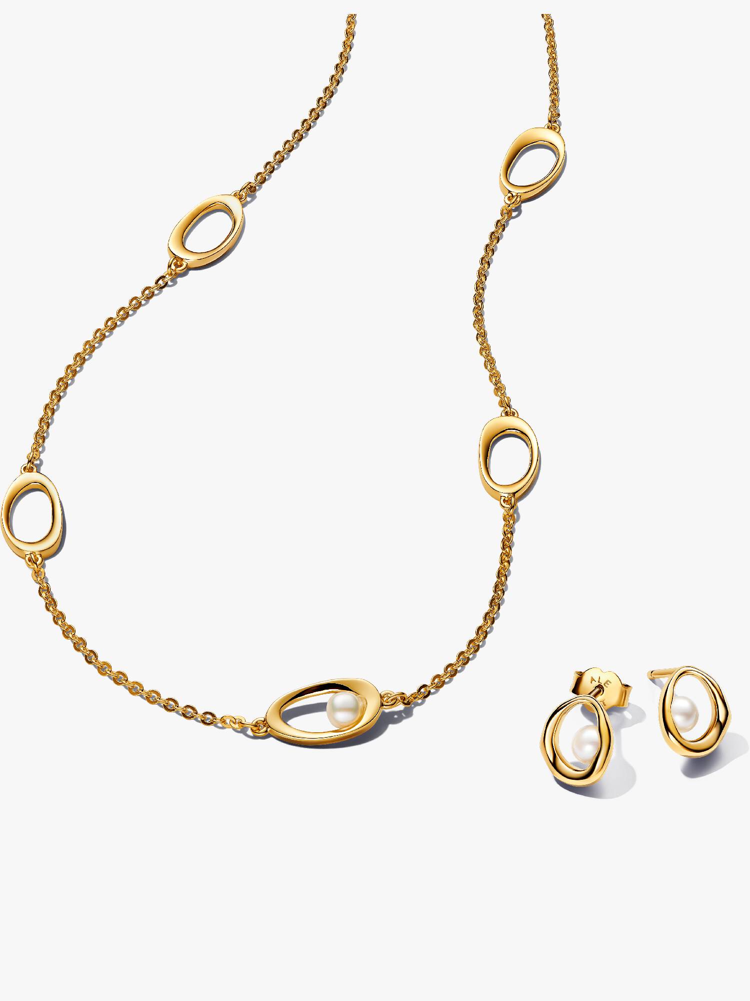 Organiska Former Halsband & Örhängen Smyckeset