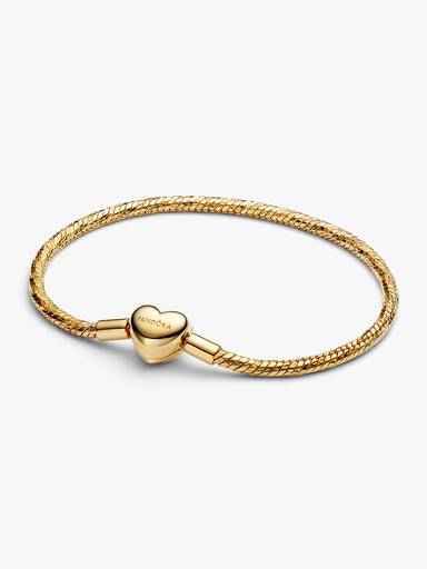 Facetterat ormkedjearmband med hjärtlås