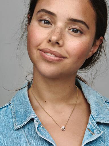 Glittrande Runt Halo Pendant Collier Halsband