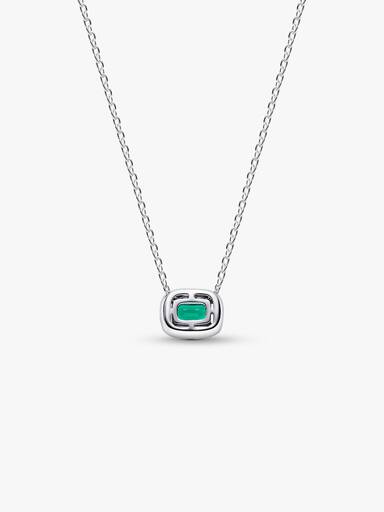 Collierhalsband med fyrkantig glittrande sten