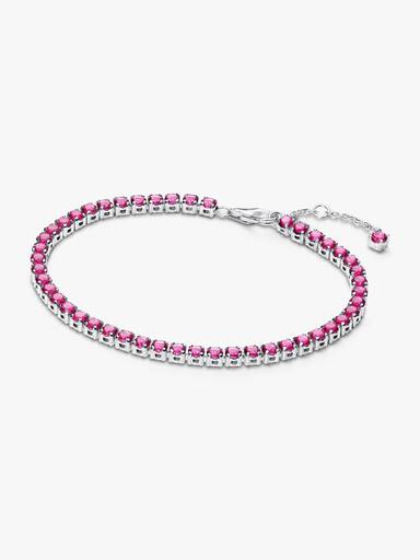 Glittrande rosa tennisarmband