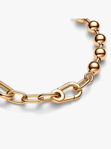 Pandora ME-armband med metallpärlor och länkkedja