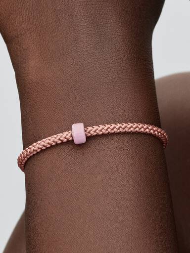 Miniberlock i rosa muranoglas