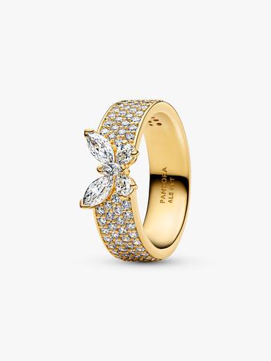 Ring med glittrande fjäril