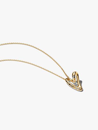 Halsband med hängsmycke i form av ett organiskt hjärta