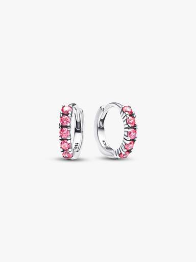 Hoops med rosa stenar