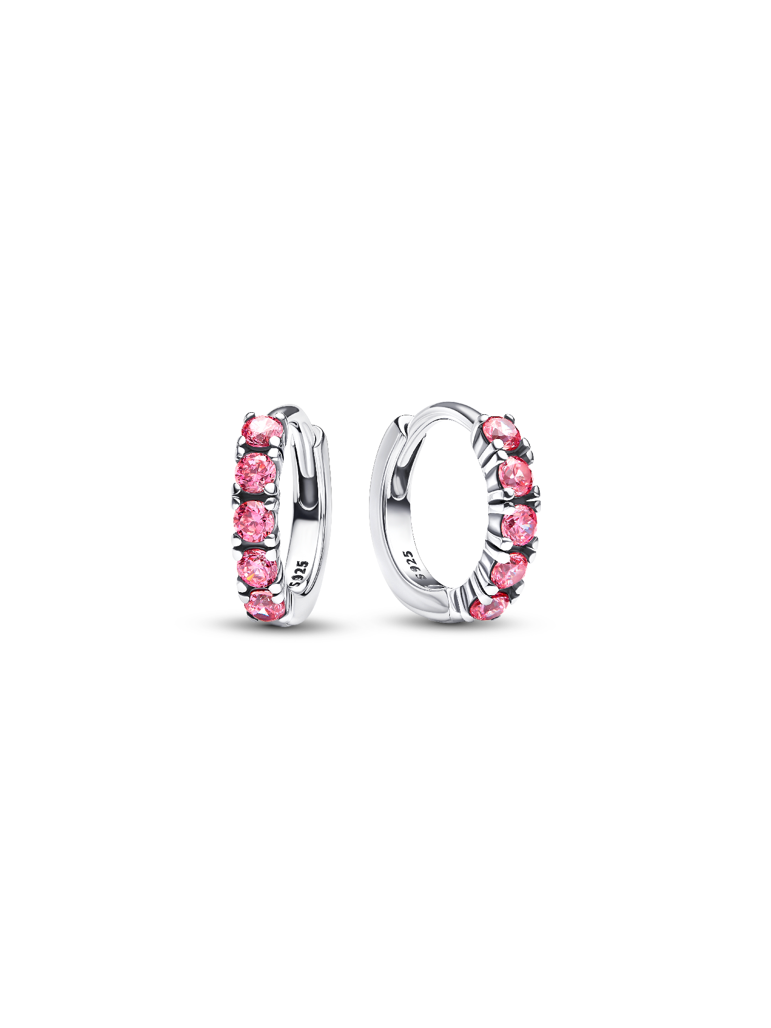 Hoops med rosa stenar