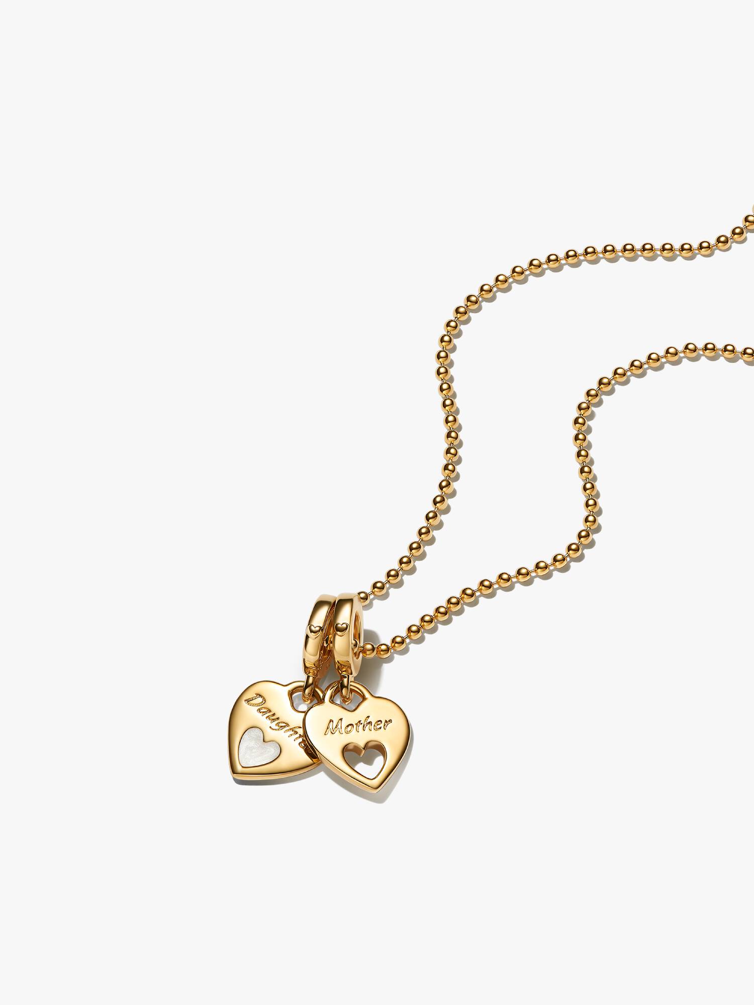 Smyckesset Familj Halsband & Dubbel Hjärta-Berlock