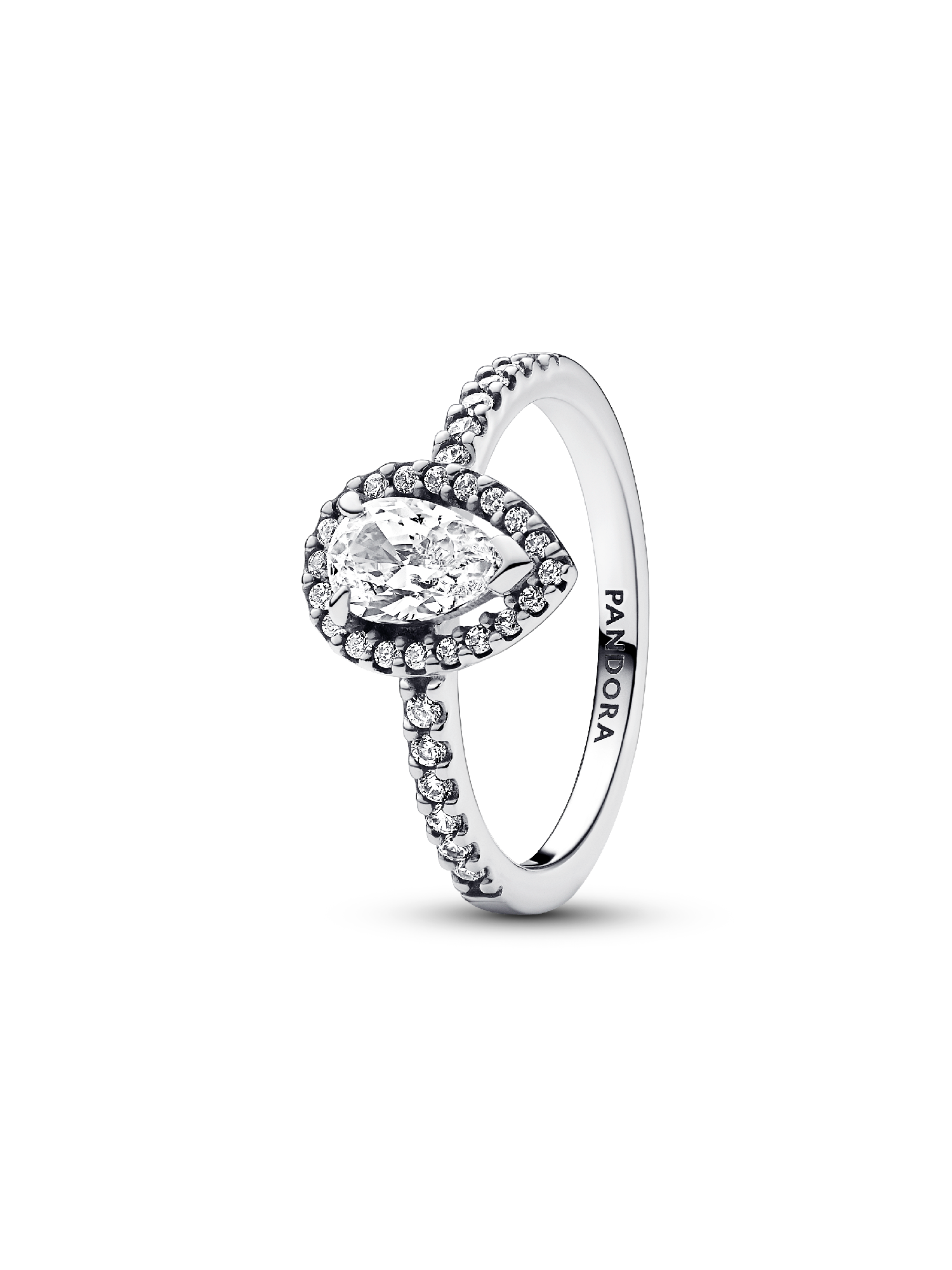 Ring med glittrande halo