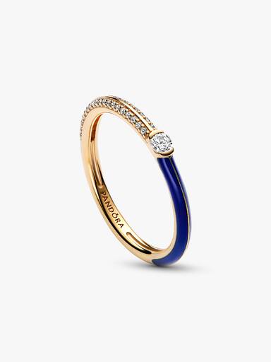 Dubbel Pandora ME-ring med blå sten