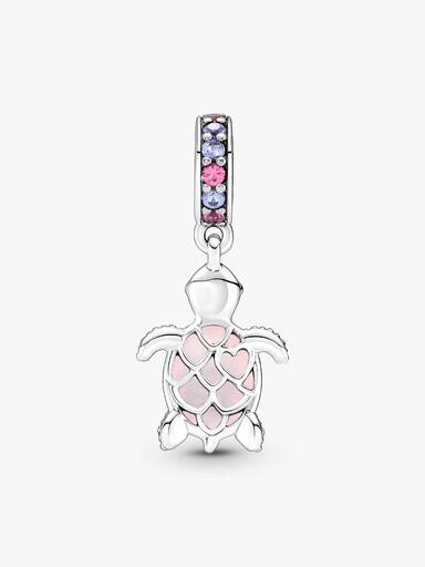 Skölpaddsberock med rosa muranoglas