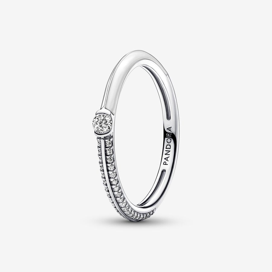 Dubbel Pandora ME-ring med vit sten image number 0