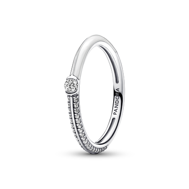 Dubbel Pandora ME-ring med vit sten