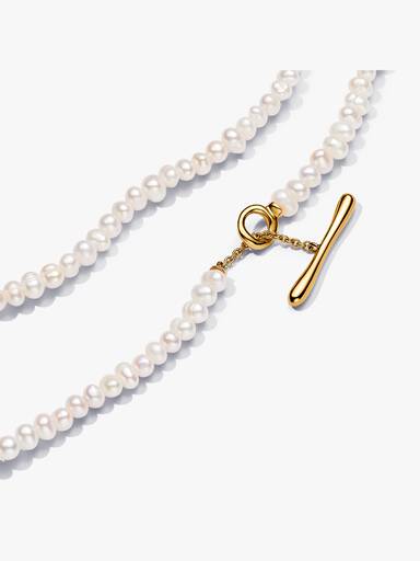 Collierhalsband med behandlade sötvattensodlade pärlor