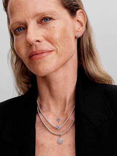 Halsband med glittrande polstjärna