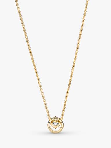 Glittrande Runt Halo Pendant Collier Halsband