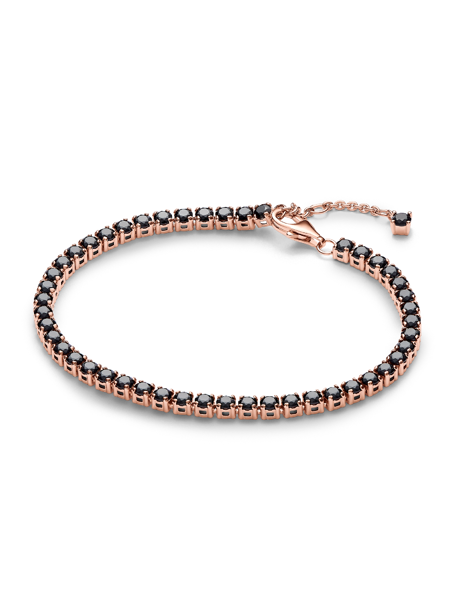 Svart glittrande tennisarmband