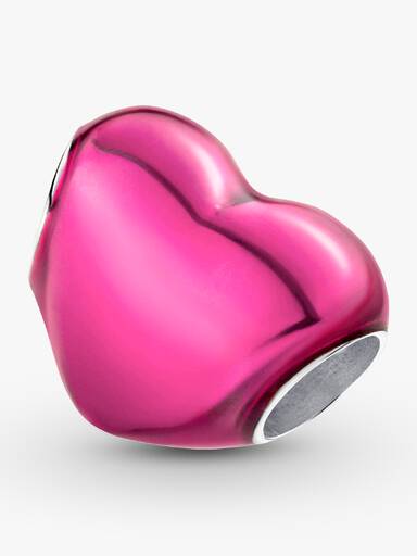 Metallicskimrande rosa hjärta, berlock