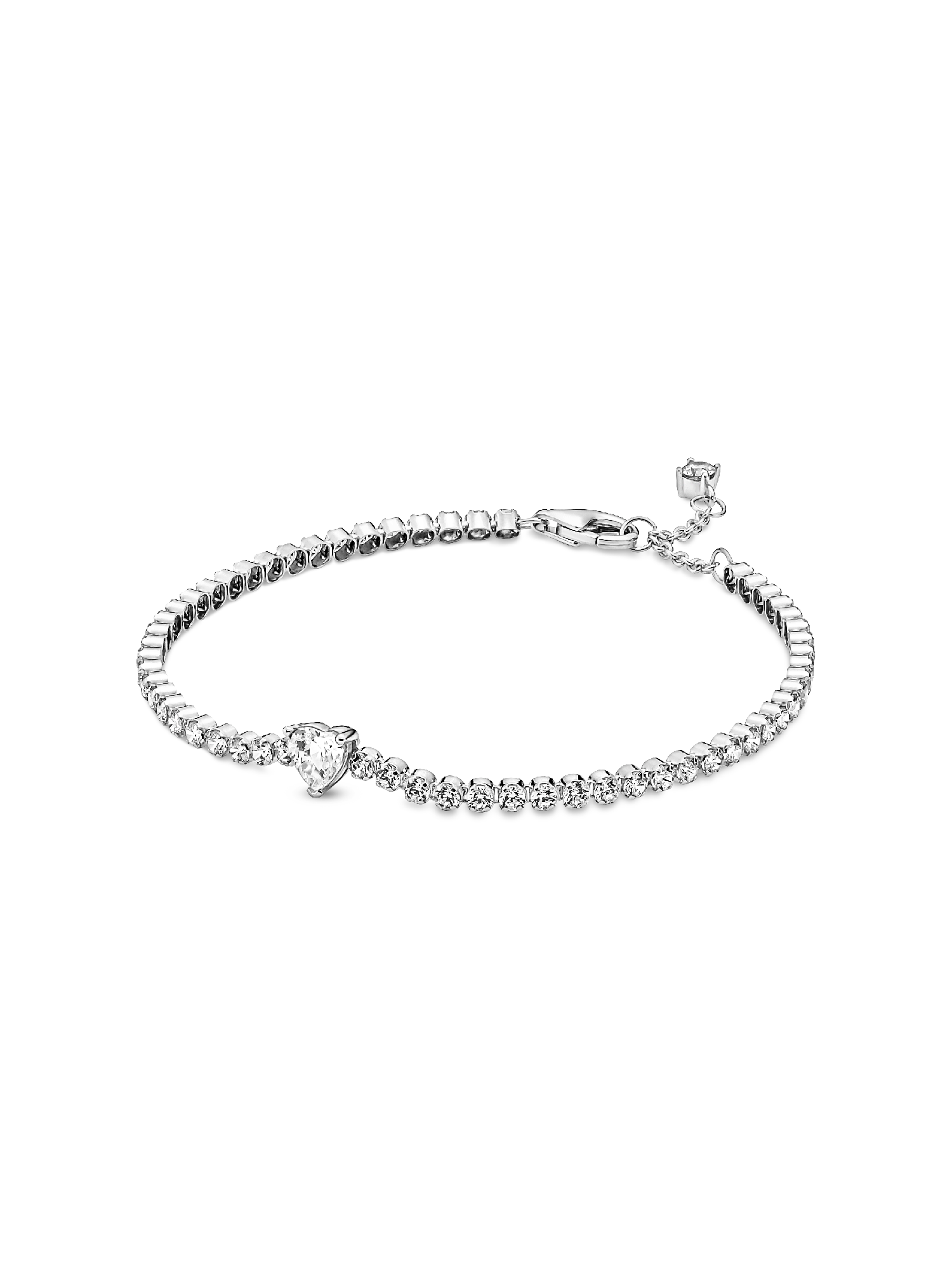 Tennisarmband med glittrande hjärta