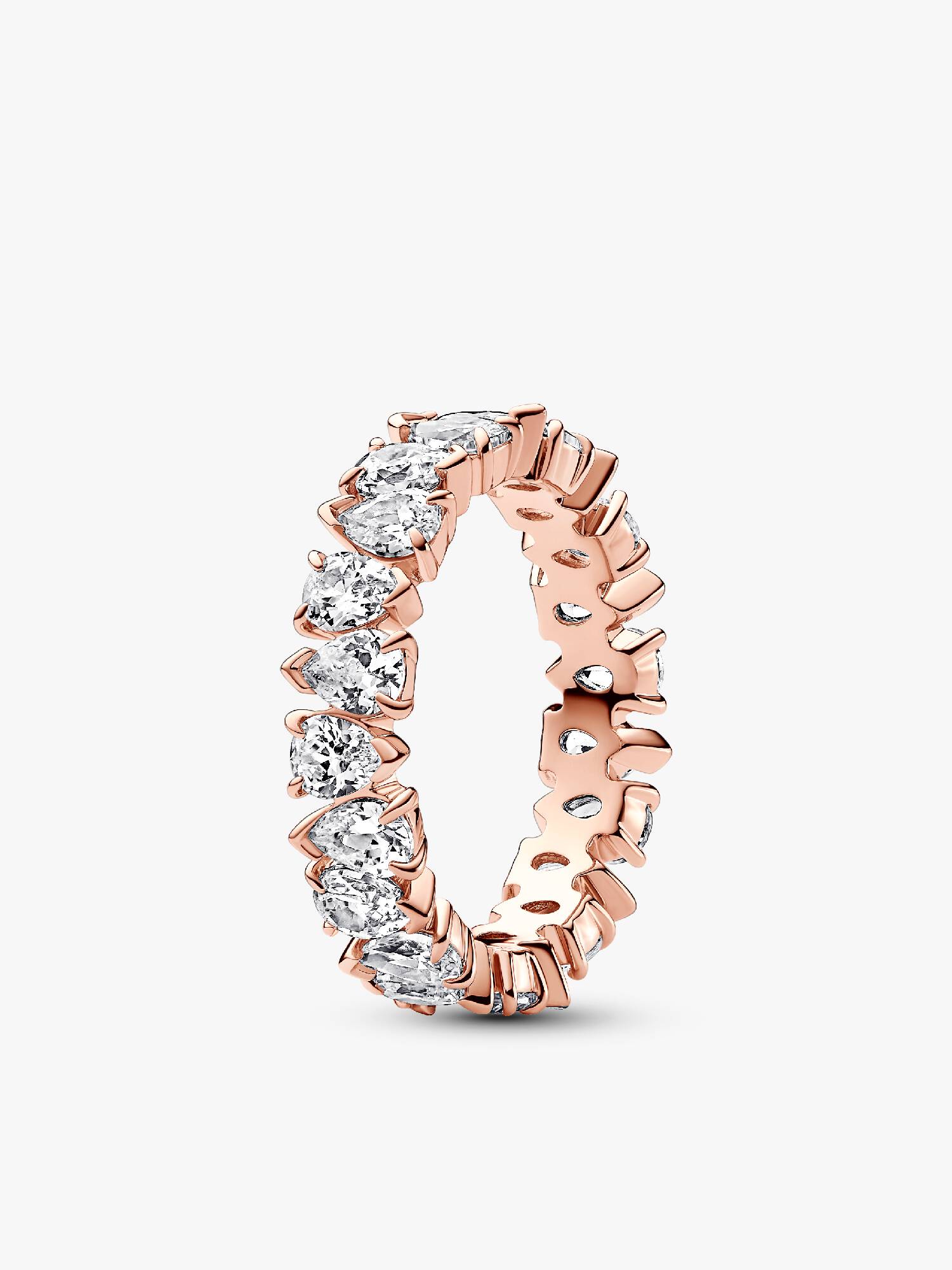 Glittrande ring med slingrande stenar