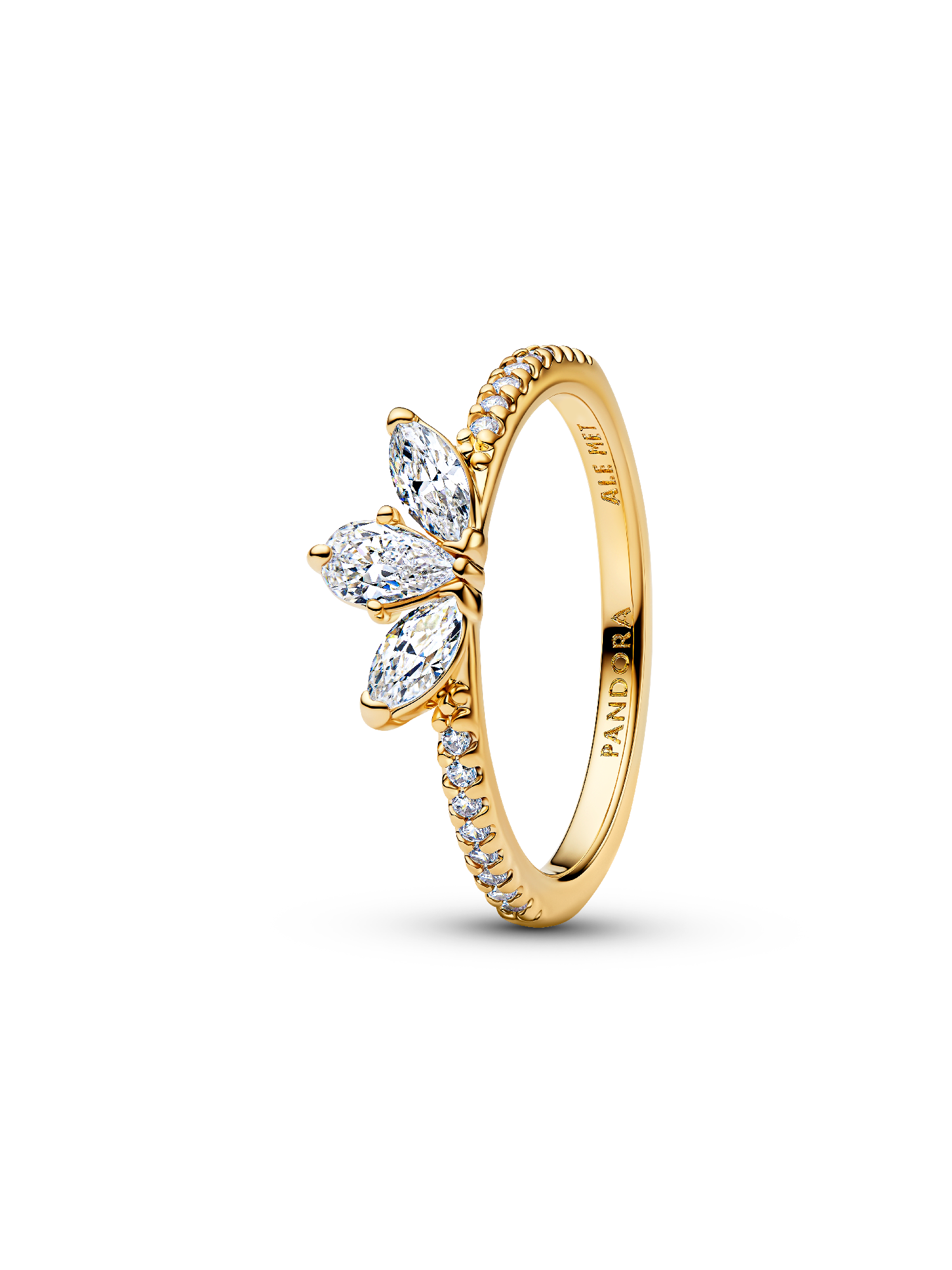 Ring med glittrande blomma