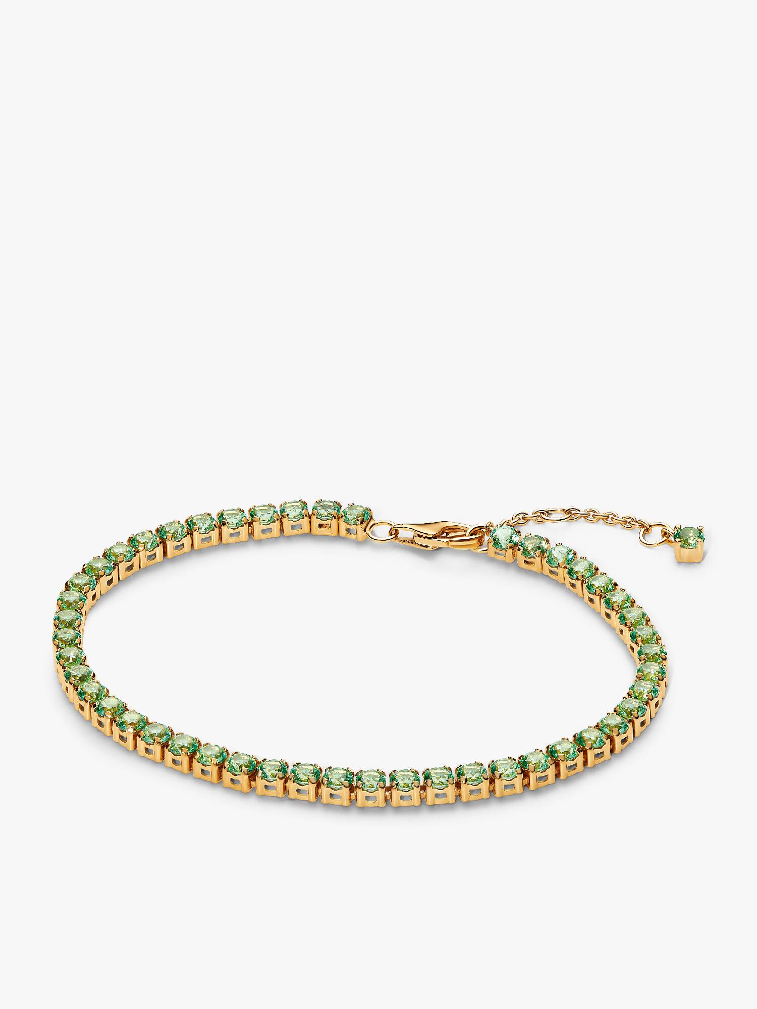 Glittrande grönt tennisarmband