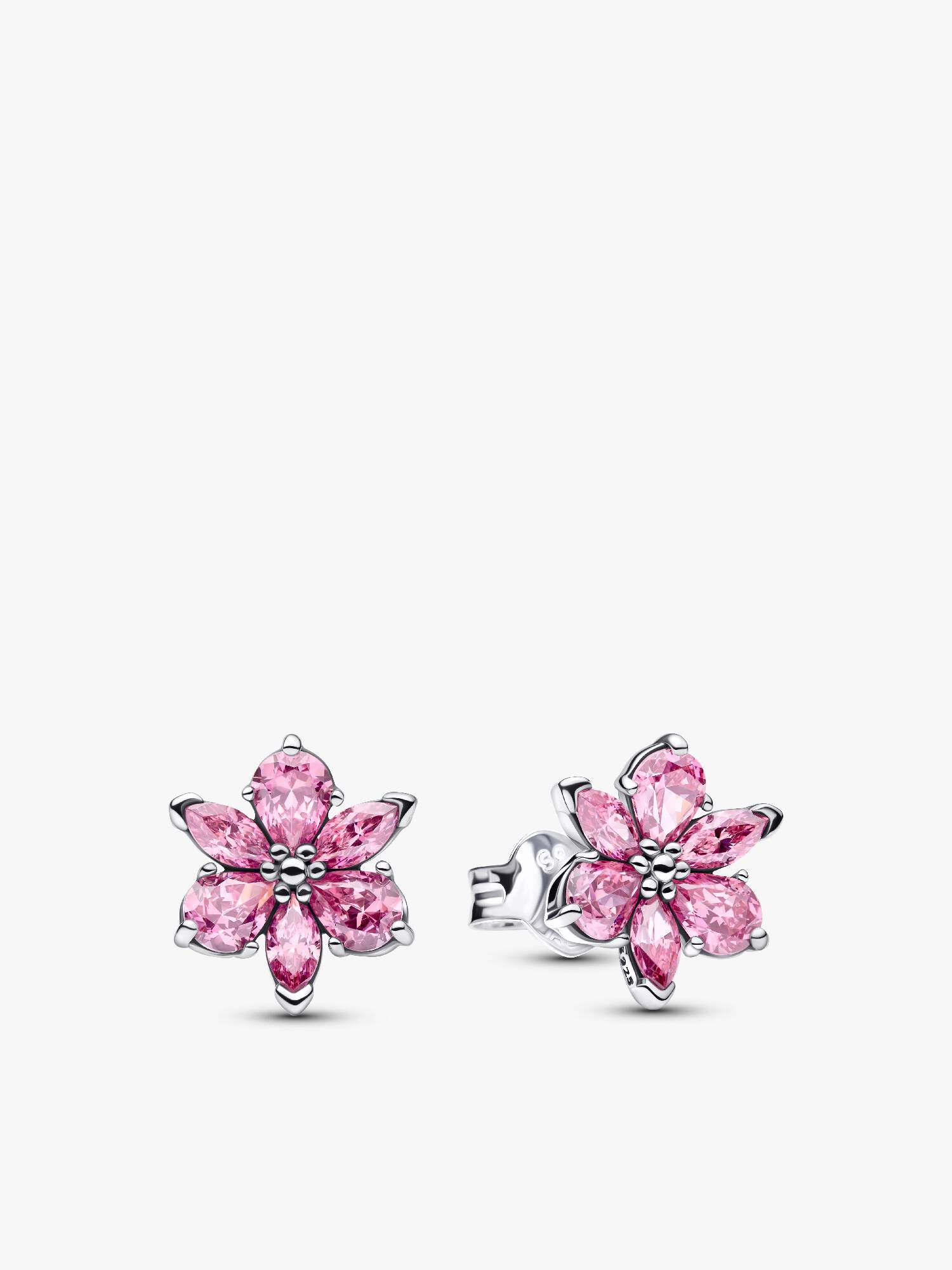 Glittrande rosa stiftörhängen
