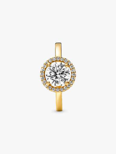 Glittrande Rund Halo Ring