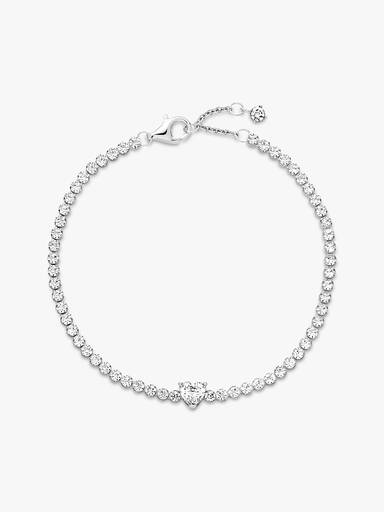 Tennisarmband med glittrande hjärta