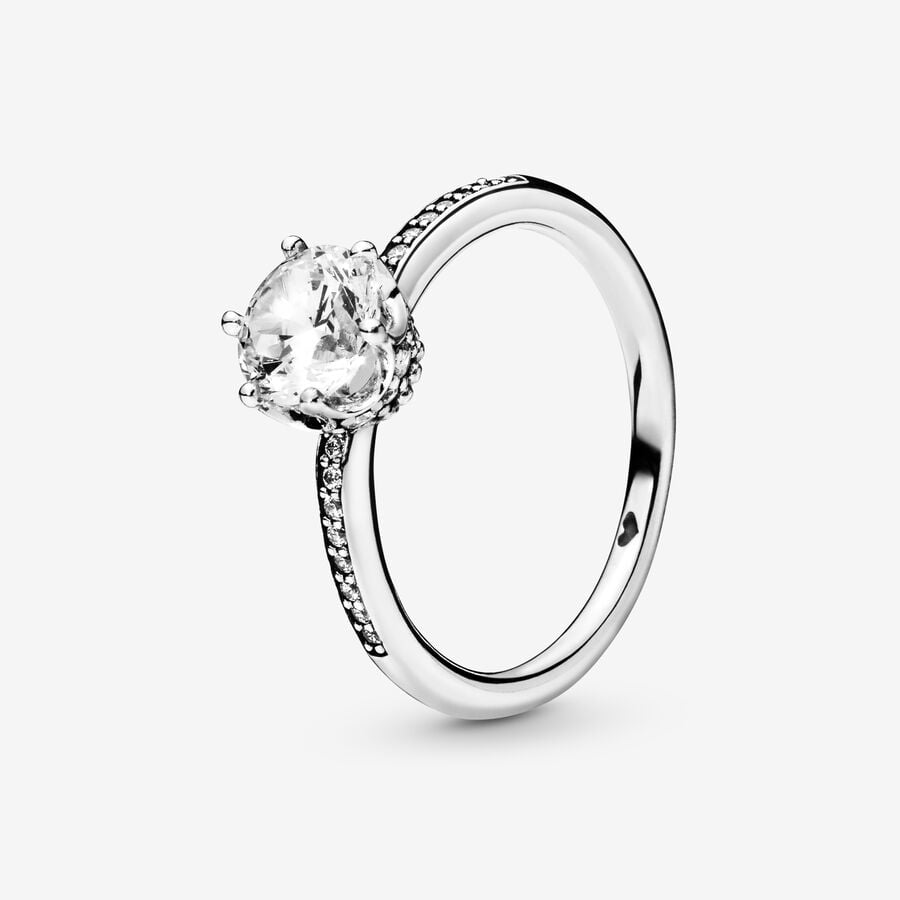 Clear Sparkling Crown Ring image number 0