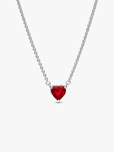 Collier med hjärtformat, glittrande hängsmycke