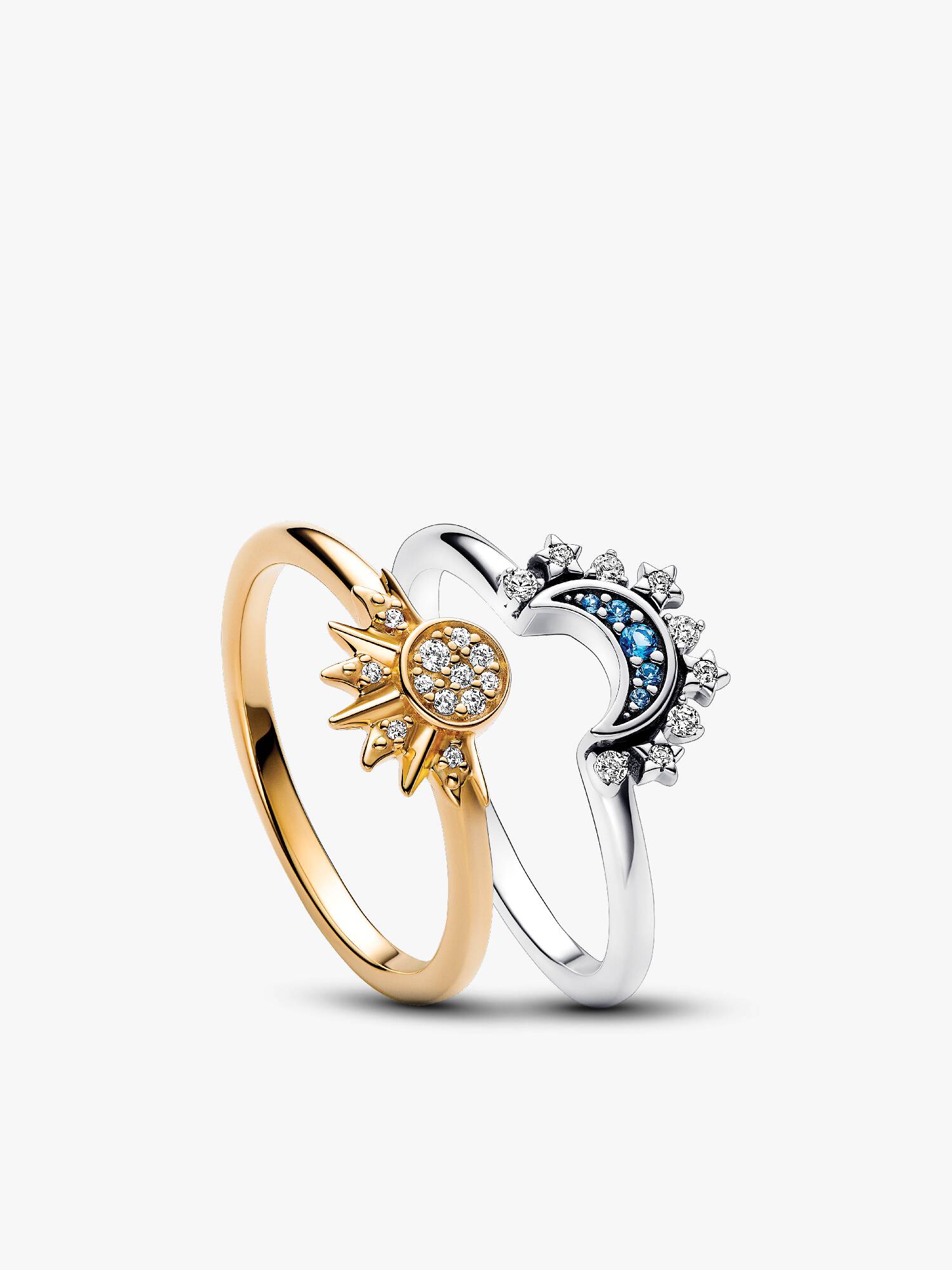 Celestial Glittrande Sol- och Månring Set