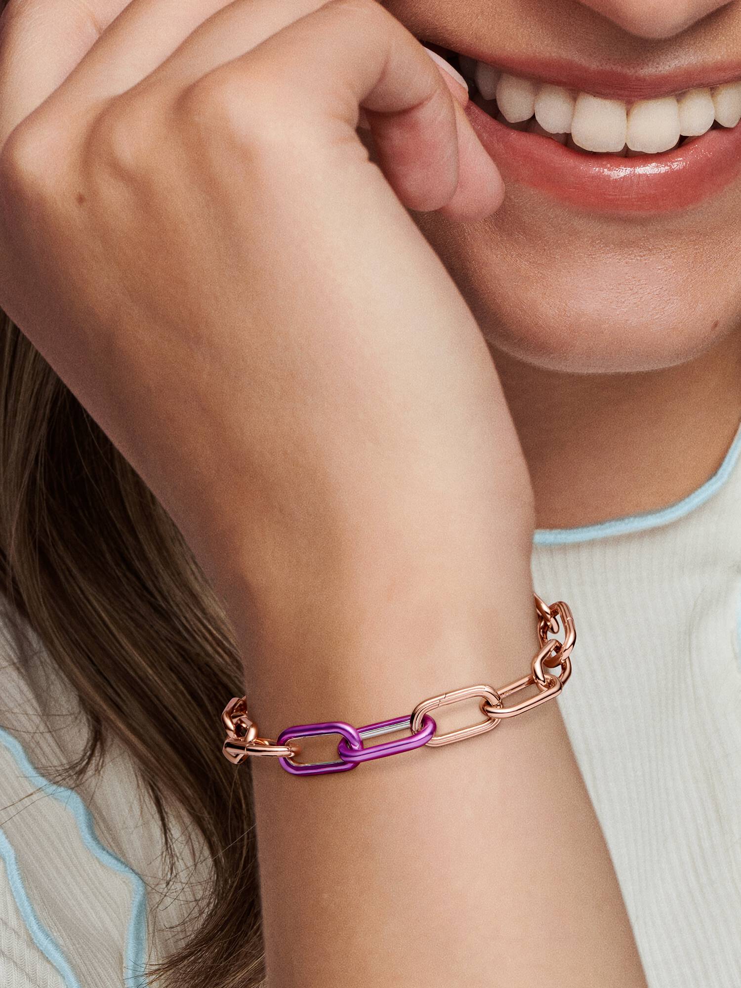 Pandora ME lila dubbel stylinglänk