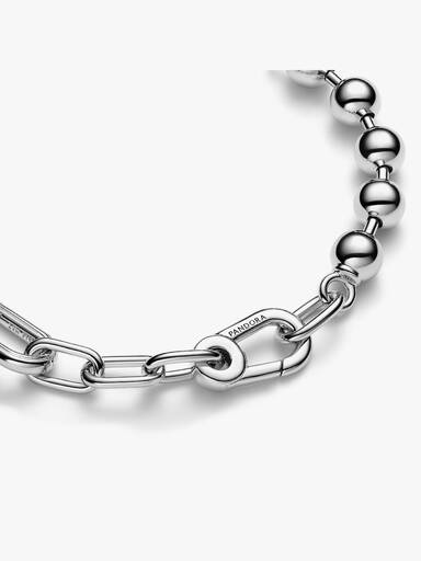 Pandora ME-armband med metallpärlor och länkkedja