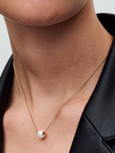 Collierhalsband med behandlad och odlad sötvattenspärla