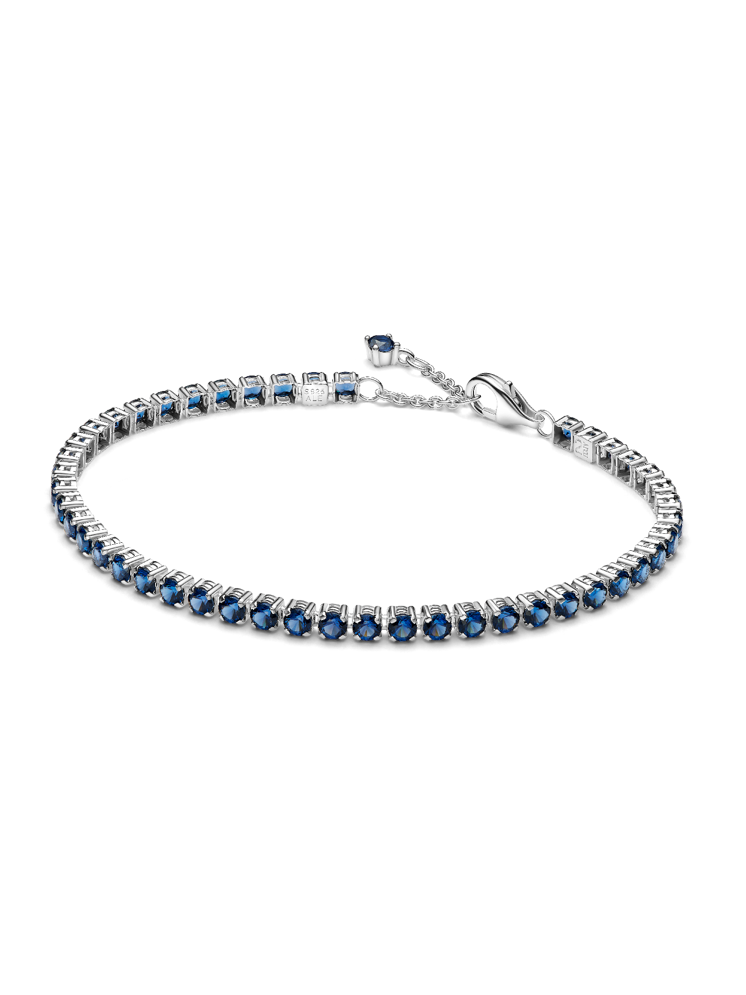 Glittrande blått tennisarmband