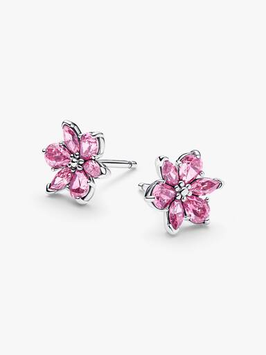 Glittrande rosa stiftörhängen