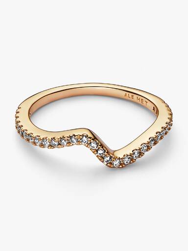 Glittrande, vågformad ring