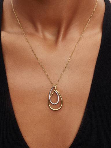 Tvåfärgat hängsmycke och halsband