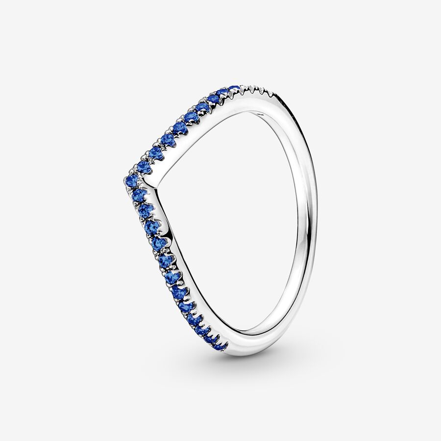 Pandora Timeless wishbone-ring med blå stenar image number 0