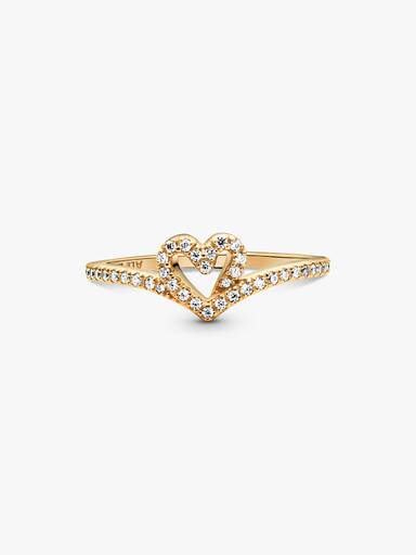 Pandora Timeless wishbone-ring med glittrande stenar