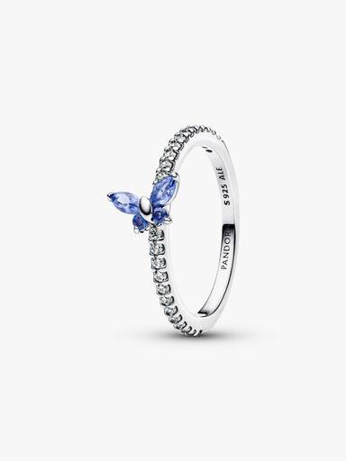 Glittrande ring med fjäril