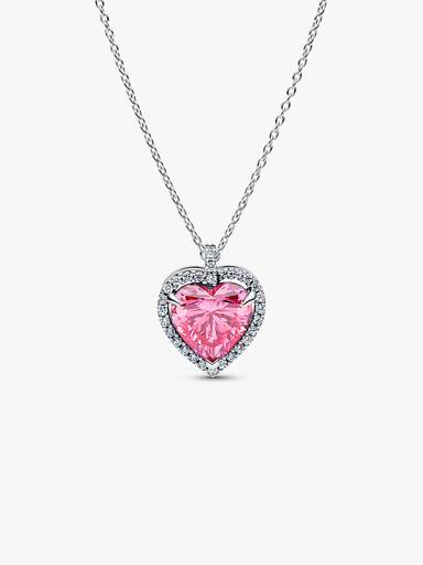 Collierhalsband med rosa sten