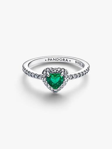 Ring med upphöjt rött hjärta