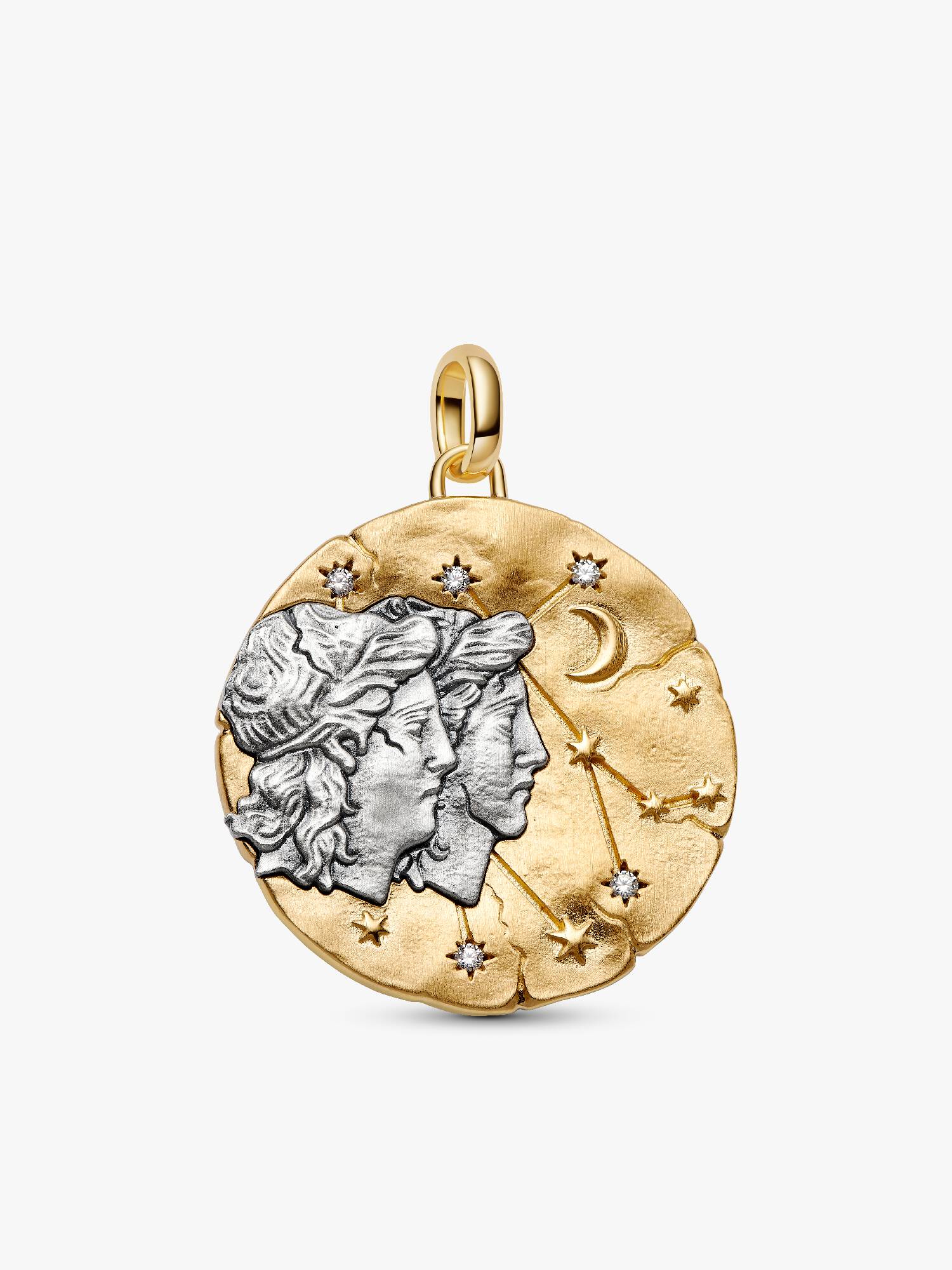Stor medaljongberlock med stjärntecknet Tvillingarna