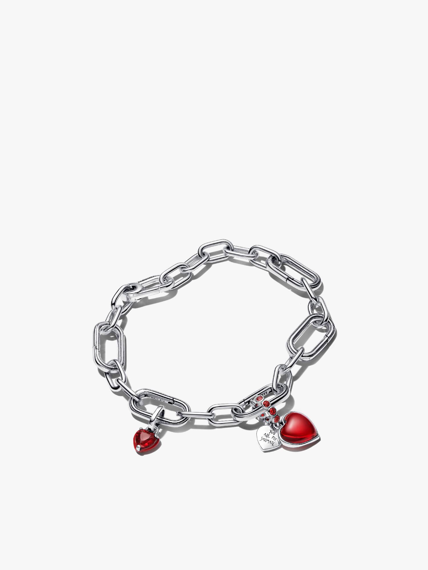 Rött hjärta charm & armband set