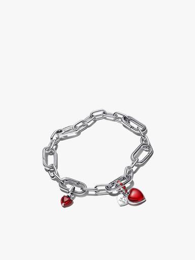 Rött hjärta charm & armband set