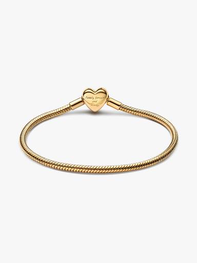 Glittrande ormkedjearmband med hjärtlås
