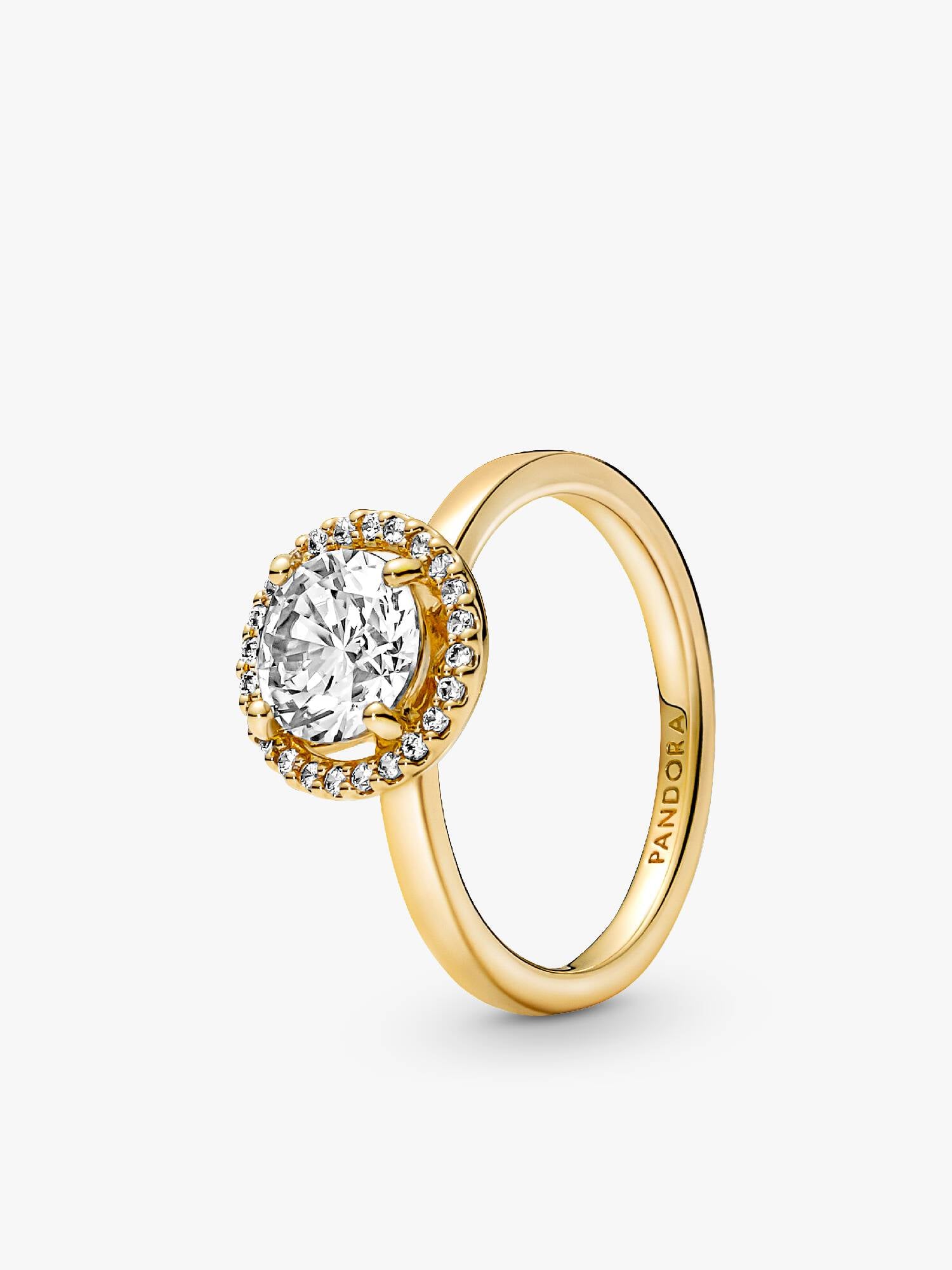 Glittrande Rund Halo Ring